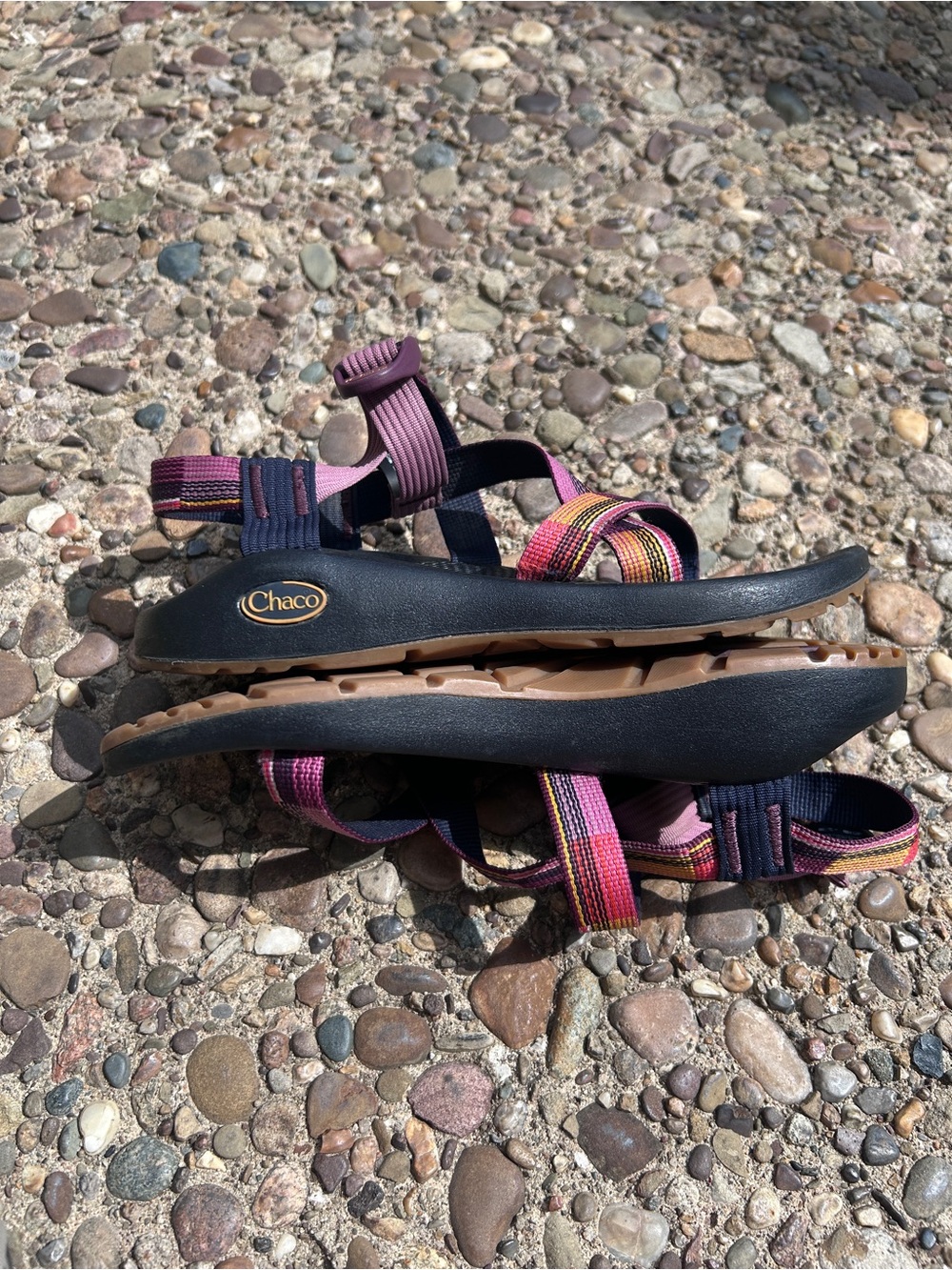 Chaco Size 7 Sandal Z/1 | Navy Pink Purple Orange Yellow | Errorweave Classic - Picture 9 of 9